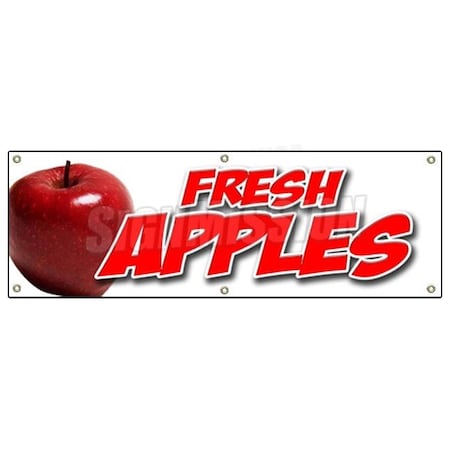 Signmission FRESH APPLES BANNER SIGN apple fruit produce farmers market orchard farm B-72 Fresh Apples